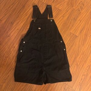 Dickies Black Denim Short Overalls Bib Shortalls Womens Size Large